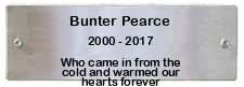 PDSA plaque for Bunter Pearce