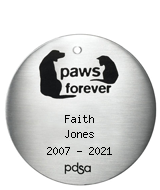 PDSA Tag for Faith Jones