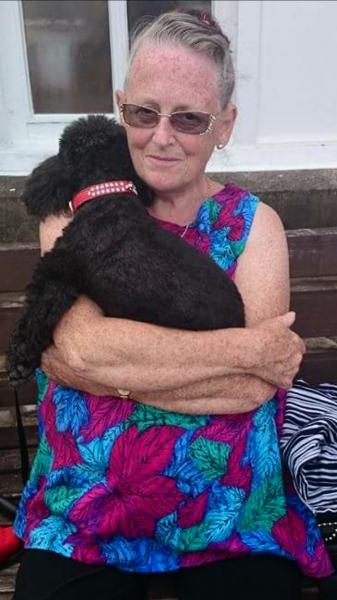 Mum with her devoted poodle, Suzy in Carnforth, Lancashire July 2014.