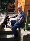 Martin with Teddy the Border Collie, the latest edition to the family