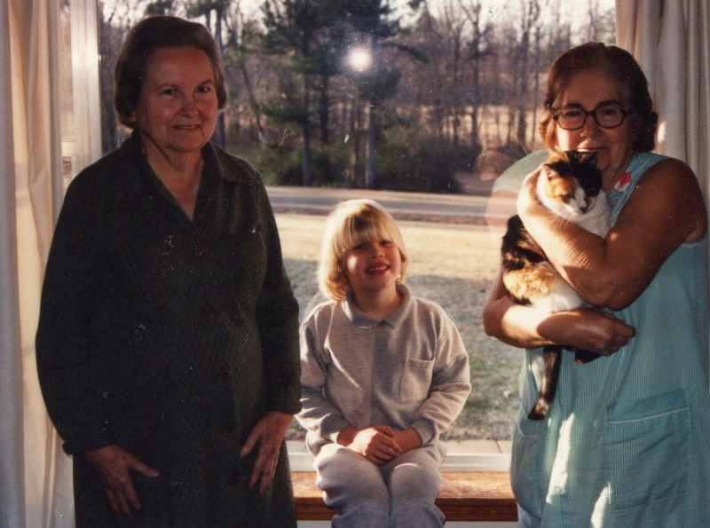 Aunt Katherine (right) with her sister and my daughter 1992