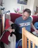Dad with his little dog Alfie.