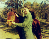 This photo captures Mum in her element, happiest around horses and the natural world.